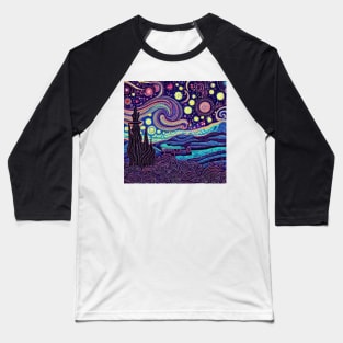 Astronomical Abstract and Starry Night Baseball T-Shirt